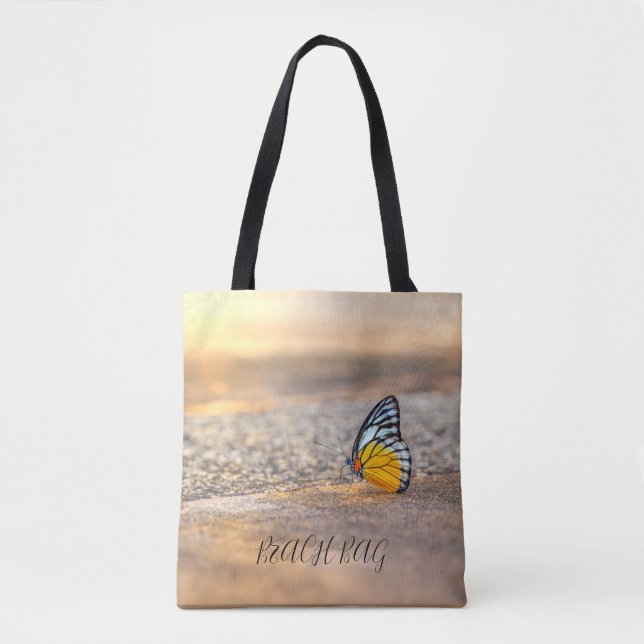 Tote Bag BEACH BAG - Papillon sur sable (Devant)