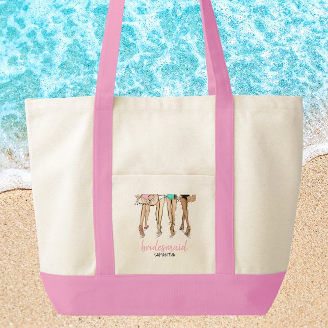 Tote Bag Beach Bridesmaid Proposal Bachelorette Favor Name (Créateur téléchargé)