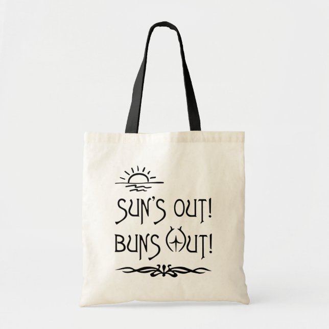 Tote Bag Beach Bum's, Sun's Out, Buns Out (Devant)