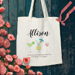 Tote Bag Beach Cocktails Bachelorette Bridesmaid Nom<br><div class="desc">Remplissez ce joli sac avec les accessoires dont vos filles ont besoin pour votre bachelorette ou week-end mariage!</div>