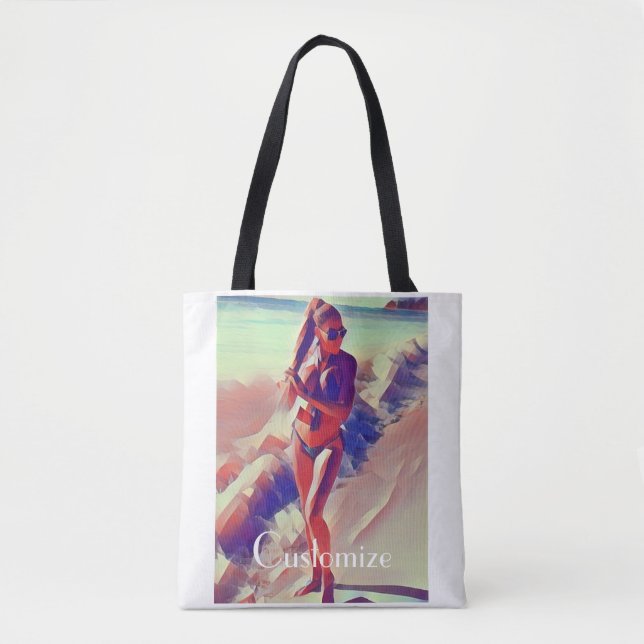 Tote Bag Beach Girl Thunder_Cove (Devant)