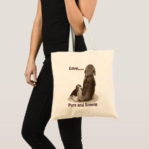 Tote Bag Beagle chiot mignon avec maman chien art original