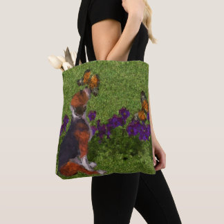 Tote Bag Beagle Chiot Papillons Chien Art Photo Peinture