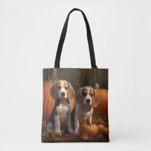 Tote Bag Beagle Puppy Automne Citrouille de plaisir