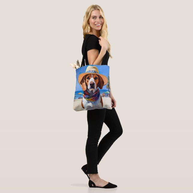 Tote Bag Beagle sur la plage, cadeau d'été pour les amoureu (Sur le modèle)
