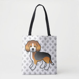 Tote Bag Beagle Tricolore Chien de Dessin Animé Mignon & Pa