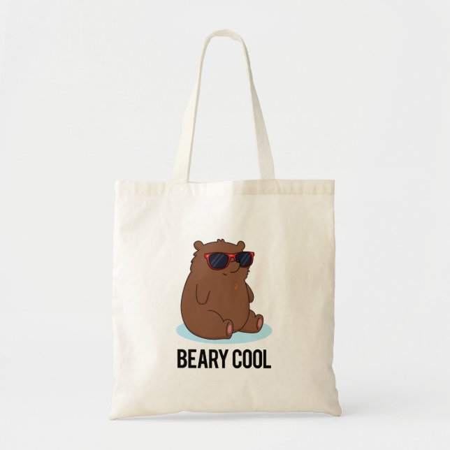 Tote Bag Béaire Cool Funky Brown Bear Pun (Devant)