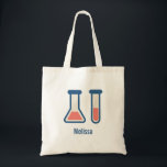 Tote Bag Beaker & Test Tube Science Themed<br><div class="desc">Un sac fourre-tout avec un dessin mignon d'un tube d'essai et d'un bécher. Parfait pour les types scientifiques.</div>