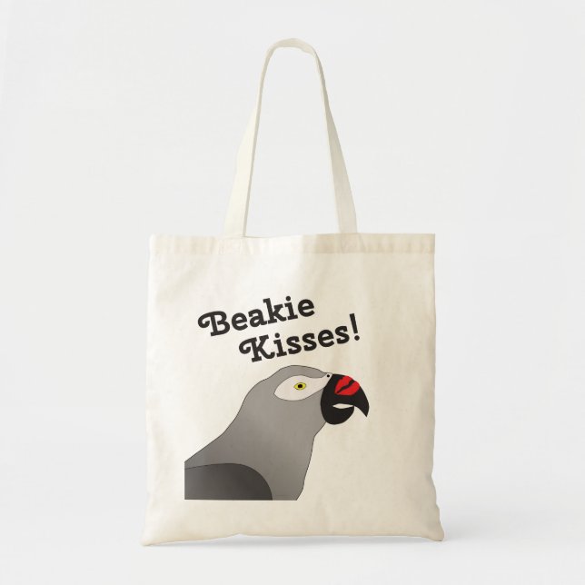 Tote Bag Beakie embrasse le perroquet de gris africain (Devant)