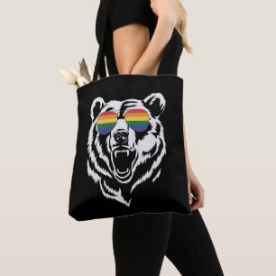 Tote Bag Bear Gay LGBTQ Rainbow Lunettes de soleil Pride Dr