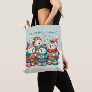 Tote Bag Bears Polar mignon chante Avoir un Noël de très Bé