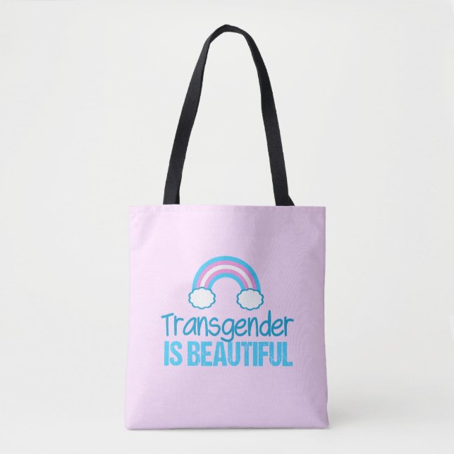 Tote Bag Beau arc-en-ciel transgenre (Devant)