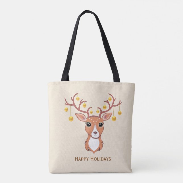 Tote Bag Beau Cerf de Noël (Dos)