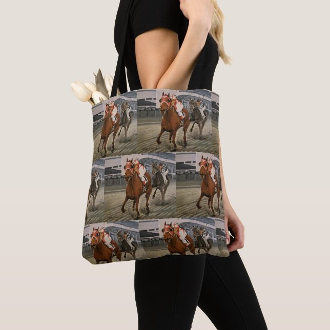 Tote Bag Beau cheval ravit les propriétaires en course clas (De près)