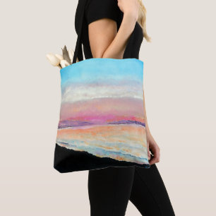 Tote Bag Beau Coucher De Soleil De Plage Dans Les Pastels  