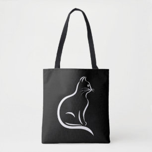 Tote Bag Beau dessin de chat pour amoureux des animaux.