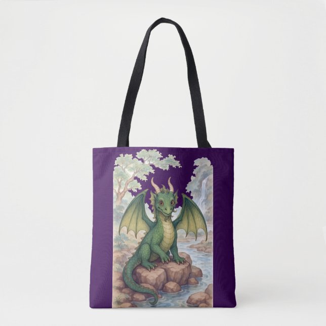 Tote Bag Beau dragon vert (Devant)