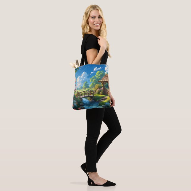 Tote Bag Beau été, illustration colorée, (Sur le modèle)
