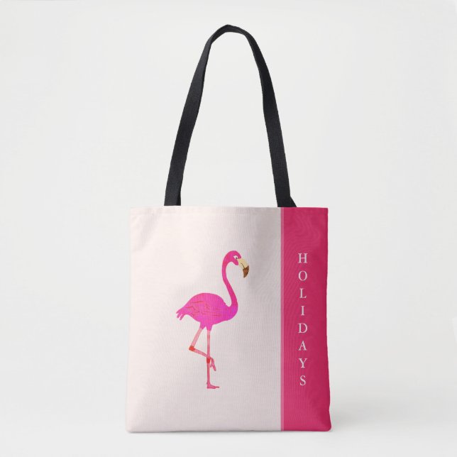 Tote Bag Beau Flamant rose sur l'ivoire (Devant)