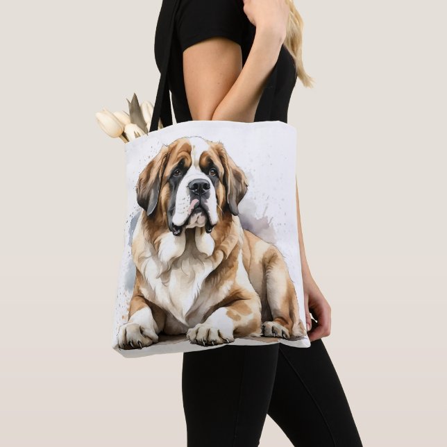 TOTE BAG BEAU GRAND CHIEN SAINT BERNARD (De près)