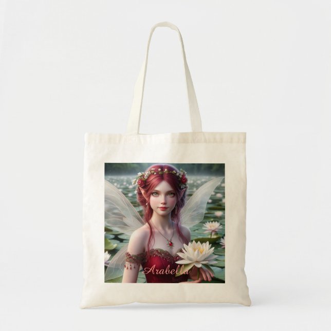 Tote Bag Beau juillet Fée dans les nymphes d'eau (Devant)