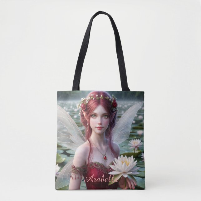 Tote Bag Beau juillet Fée dans les nymphes d'eau (Devant)