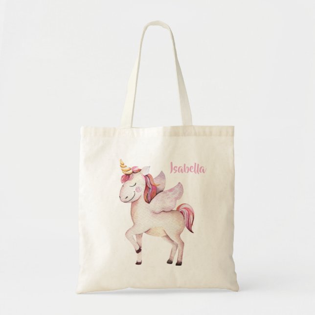 Tote Bag Beau mignon imaginaire volant unicorne faveur (Devant)