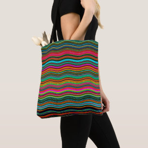Tote Bag Beau Motif coloré Wavy Stripe