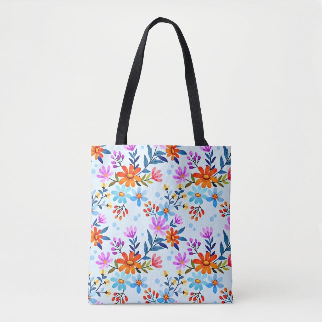 Tote Bag Beau Motif De Feuilles De Fleurs-6587 (Devant)