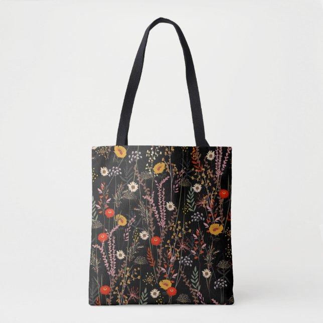 Tote Bag Beau motif de fleurs de prairie fleurie (Devant)