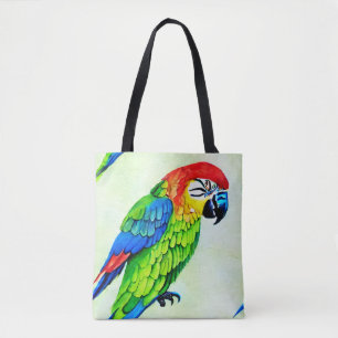 Tote Bag Beau Motif de perroquet coloré