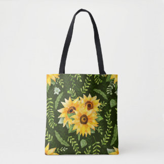 Tote Bag Beau motif transparent avec tournesol brillant h