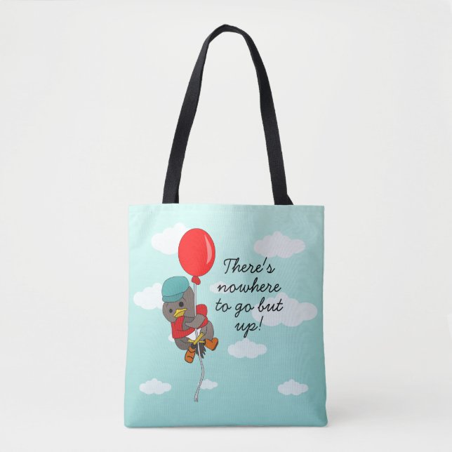 Tote Bag Beau oiseau illustré et citation inspirante (Devant)