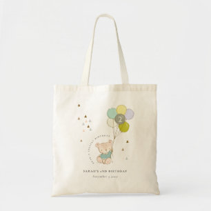 Tote Bag Beau Ours Bleu Aqua Quel Âge Anniversaire