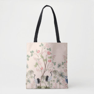Tote Bag Beau papier peint exotique chinoiserie. Main dessi