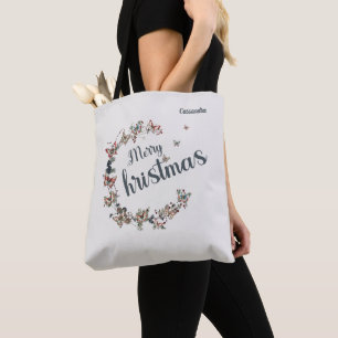 Tote Bag Beau papillon Vintage Joyeux Noël