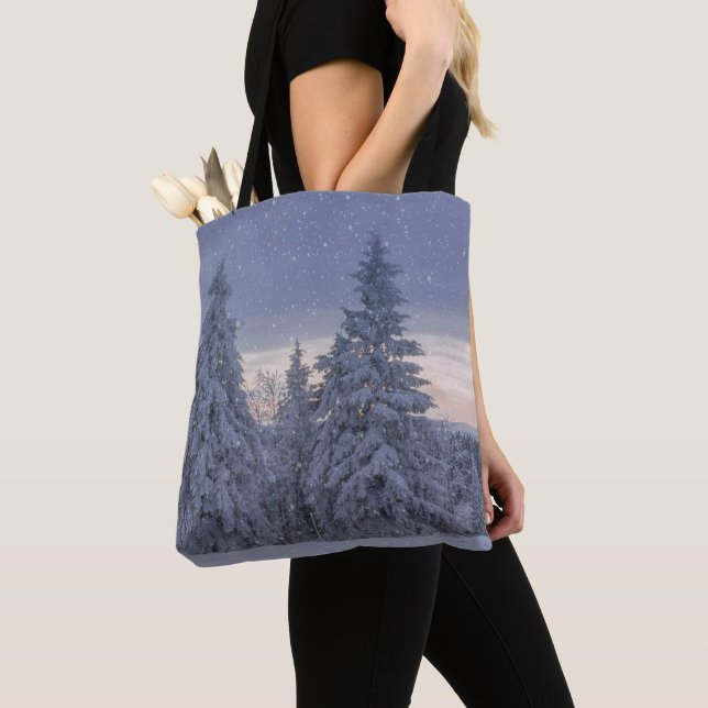 Tote Bag Beau paysage hivernal comme il neige (De près)