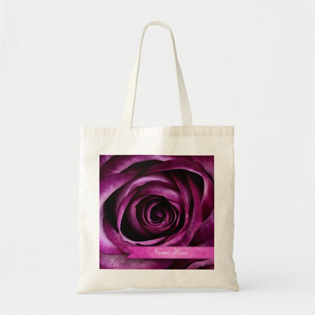 Tote Bag Beau rose dramatique élégant de pourpre avec le (Devant)