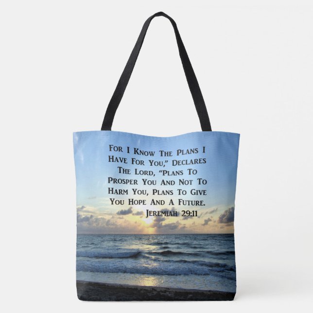 TOTE BAG BEAU SKI BLEU JEREMIAH 29:11 PHOTO (Dos)