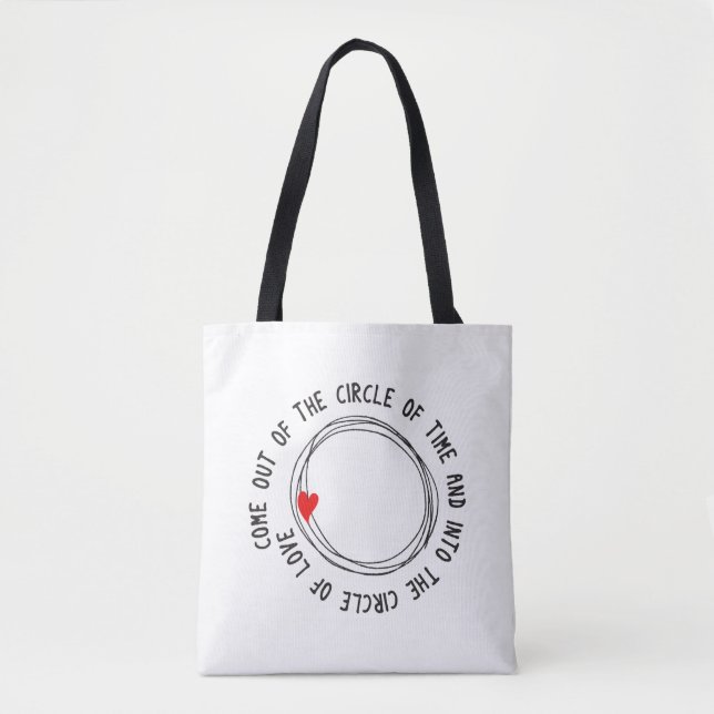Tote Bag Beau Texte Dans Le Cercle De L'Amour (Devant)