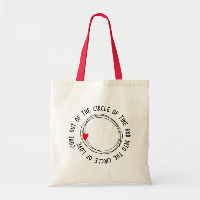 Tote Bag Beau Texte Dans Le Cercle De L'Amour (Devant)