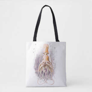 Tote Bag Beau Thème de Calmar Rose Clair