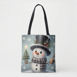 Tote Bag Beau tourbillon Noël/bonhomme de neige d'hiver