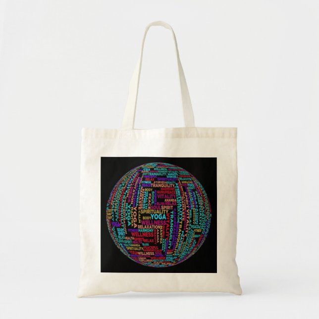 Tote Bag Beau Yoga Wellness & Harmony Globe (Devant)