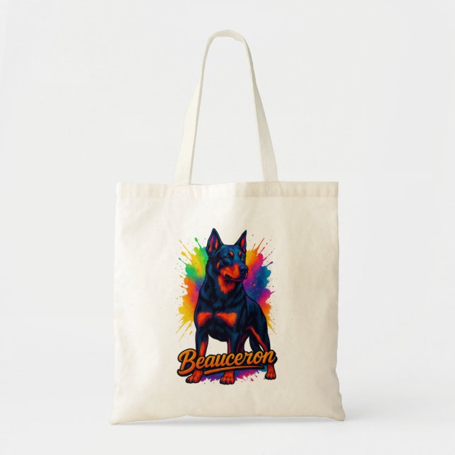Tote Bag Beauceron Pop Art Vibrant (Devant)