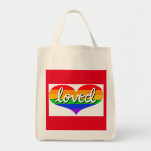 Tote Bag BEAUCOUP AIMÉ - Coeurs d'amour arc-en-ciel - bio