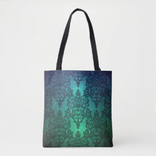 Tote Bag Beaufitul Deep Turquoise Vert Bleu complexe Damas