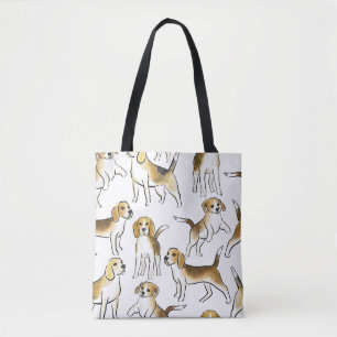 Tote Bag Beauté beagle : Motif de chien aquarelle