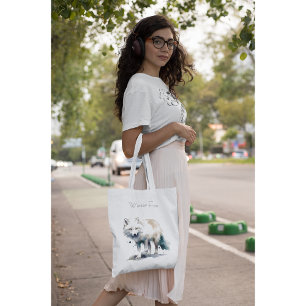 Tote Bag Beauté de l'Arctique : Coutume de Fox d'hiver