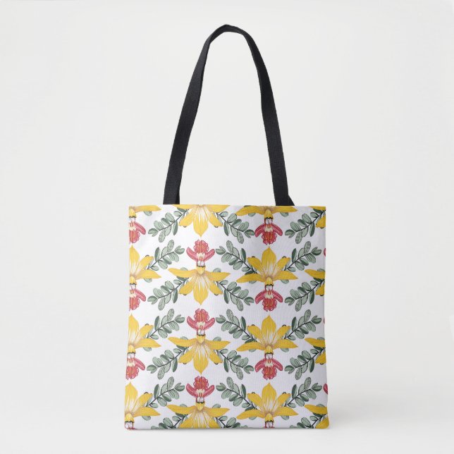 Tote Bag Beauté de l'orchidée : motif floral Elégance. (Devant)